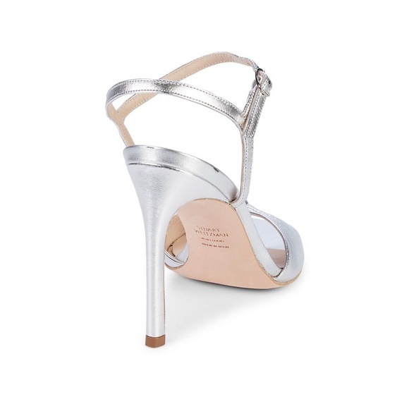 Gloria Metallic Leather Stiletto Sandals - Picture 2 of 10